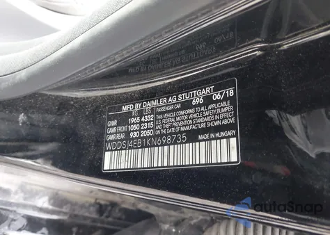 2019 Mercedes-Benz Cla 250 z USA, uszkodzony, nr VIN WDDSJ4EB1KN698735